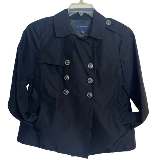 Banana Republic double breasted short trench style jacket.size medium GUC - Picture 7 of 13